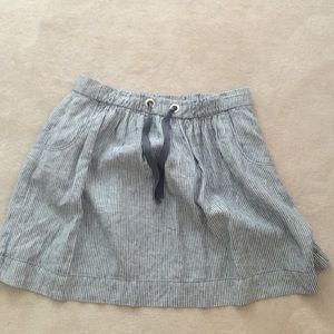 J. Crew blue and white striped tie skirt